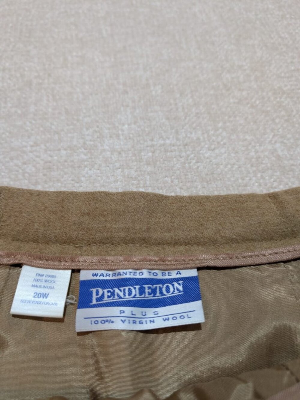 Vintage Pendleton Plus 100% Virgin Wool Brown Pencil Skirt 20W Side Slit - Picture 4 of 9